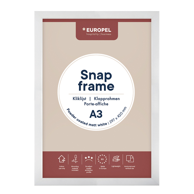 Kliklijst Europel A3 25mm mat wit Kliklijst Europel A3 25mm mat wit