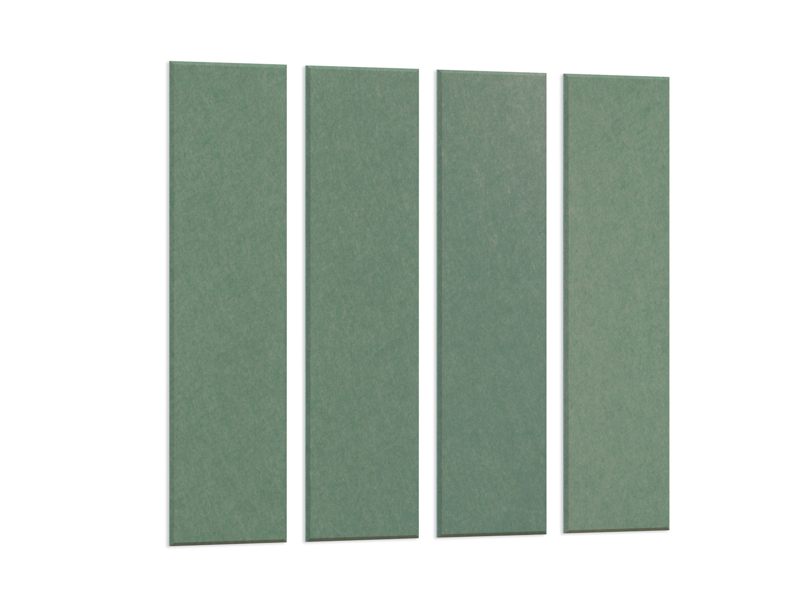 Akoestische PET-vilt wandpanelen, set van 4, petrol groen - 30x120 cm
