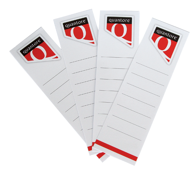 Rug-insteekkaart Quantore breed 56x190mm wit 10 stuks Rug-insteekkaart Quantore breed 56x190mm wit 10 stuks