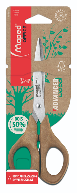 Schaar Maped Office Advanced Wood 17cm bruin