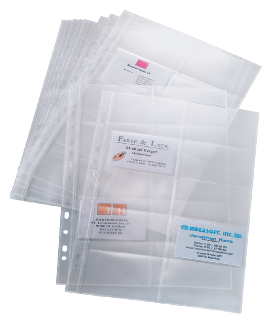 Visitekaarthoes Sigel VZ351 voor visitekaartmap VZ301 album VZ301 voor 200 kaarten 2 rijen 90x58mm Visitekaarthoes Sigel VZ351 voor visitekaartmap VZ301 album VZ301 voor 200 kaarten 2 rijen 90x58mm