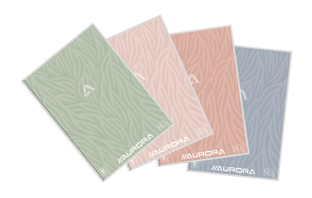 Schrift Aurora A4 lijn 120 pagina's 80gr design assorti Schrift Aurora A4 lijn 120 pagina's 80gr design assorti
