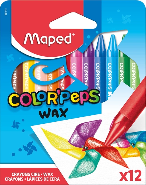 Waskrijt Maped Color'Peps Wax set á 12 kleuren