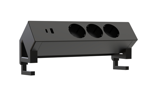 verdeling, multiplug, inbouwcontact, klembeugel, zwart