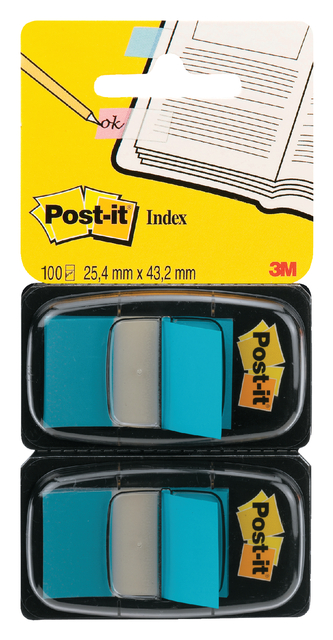 Indextabs Post-it 680 25.4x43.2mm duopack blauw 2x 50 tabs Indextabs Post-it 680 25.4x43.2mm duopack blauw 2x 50 tabs