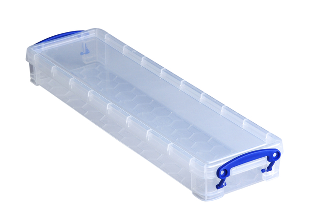 Opbergbox Really Useful 0.8 liter 355x100x40mm transparant wit Opbergbox Really Useful 0.8 liter 355x100x40mm transparant wit
