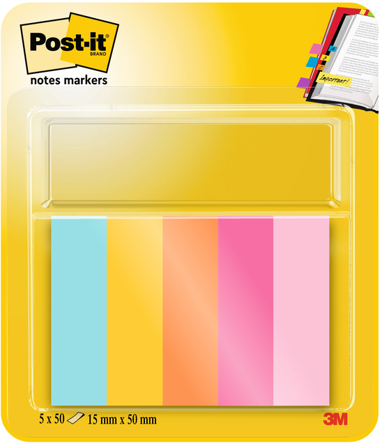 Markeerstrook Post-it 670 15x50mm Beachside 5 stuks Markeerstrook Post-it 670 15x50mm Beachside 5 stuks