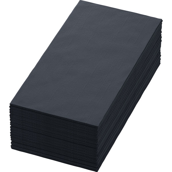 Duni Servet 40x40cm 1_8 vouw 3 laags Zwart 5x250 stuks
