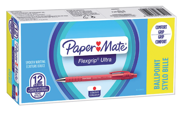 Balpen Paper Mate Flexgrip Ultra medium rood