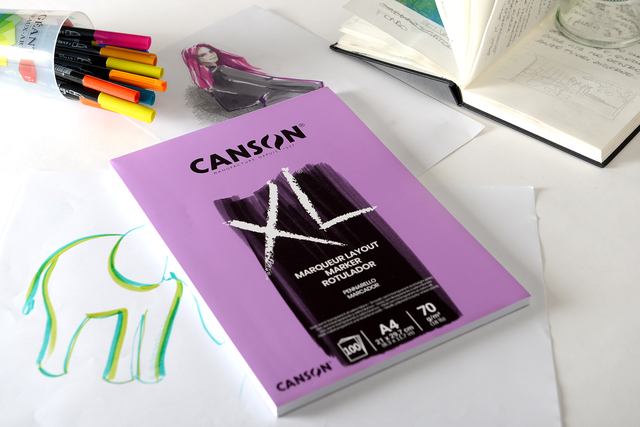 Tekenblok Canson XL Marker A4 70gram 100 vel