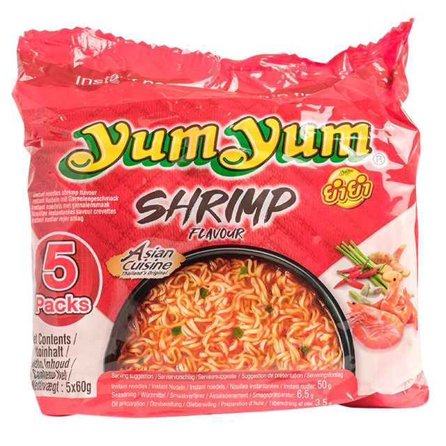 Noodles Yum Yum garnaal bami 5-pack 5x60gr Noodles Yum Yum garnaal bami 5-pack 5x60gr