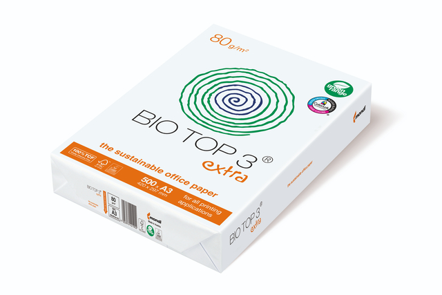 Kopieerpapier BioTop 3 A3 80gr naturel 500 vel Kopieerpapier BioTop 3 A3 80gr naturel 500 vel