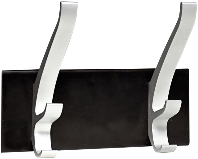 Kapstok Unilux wand Cypres 2 haken metallic grijs Kapstok Unilux wand Cypres 2 haken metallic grijs