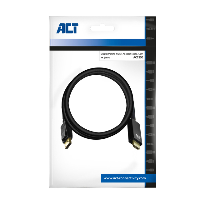 Kabel ACT DisplayPort naar HDMI 1,8 meter
