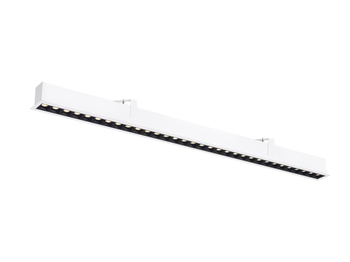 pendantverlichting, railverlichting, LED-strip, witte afwerking, lange lichtbar