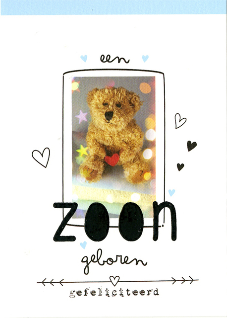 Wenskaart Paperclip navulset geboorte zoon 6 kaarten Wenskaart Paperclip navulset geboorte zoon 6 kaarten