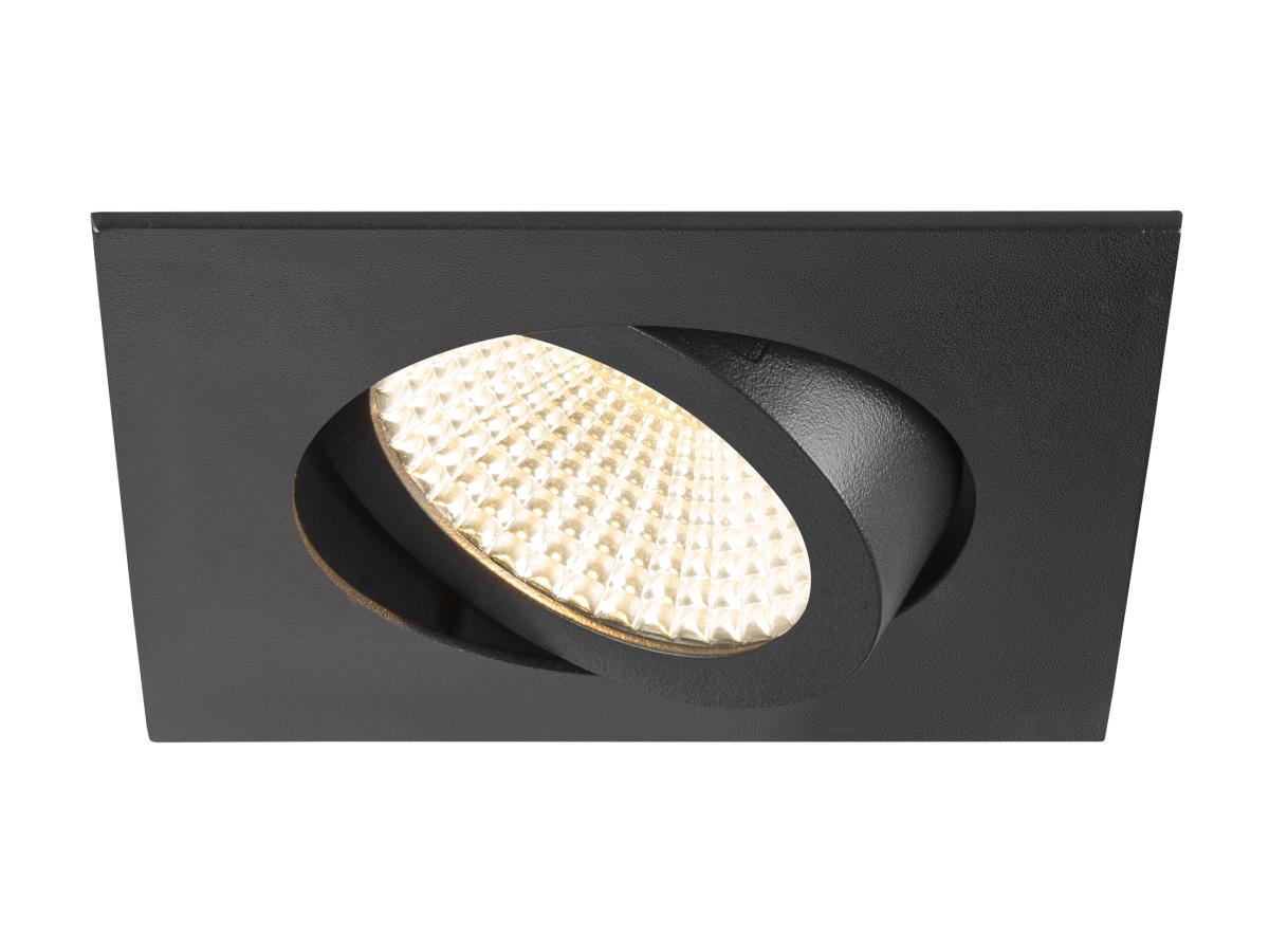 inbouwspot, spotlamp, LED, matzwart, rechthoekige-plaat