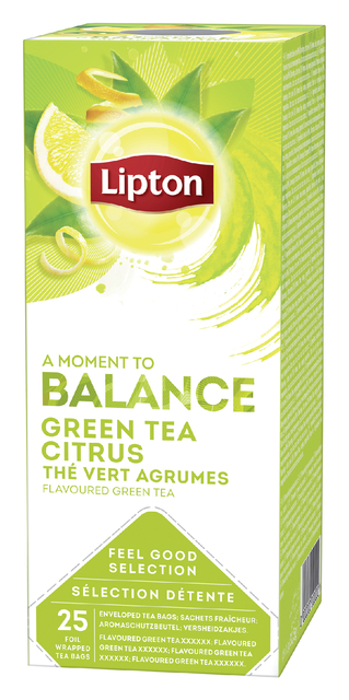 Thee Lipton Balance green tea citrus 25x1.5gr Thee Lipton Balance green tea citrus 25x1.5gr