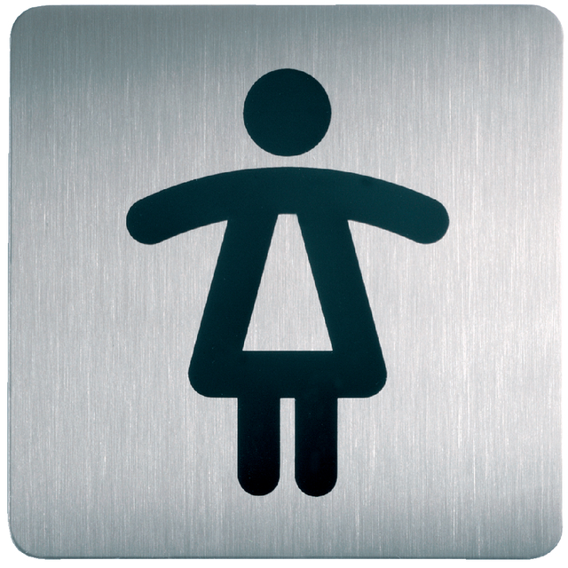 Infobord pictogram Durable 4956 vierkant wc dames 150mm Infobord pictogram Durable 4956 vierkant wc dames 150mm