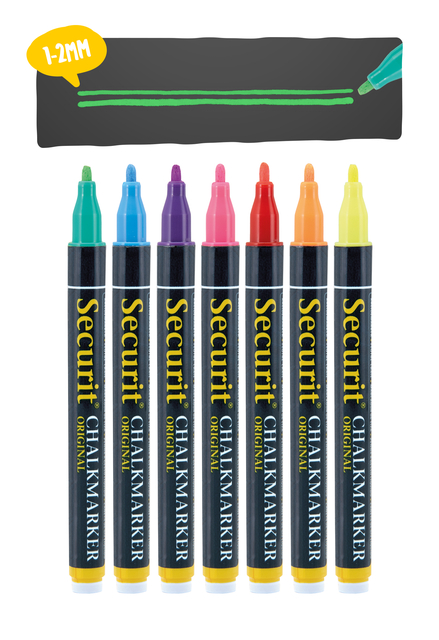 krijtstift, chalkmarker, markers, neon kleuren, kantoorartikel