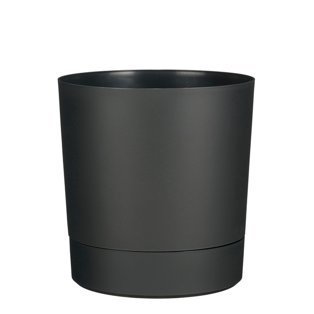 Plantenpot Mica Coco met schotel rond hoogte 29,5 Ø28 cm antraciet