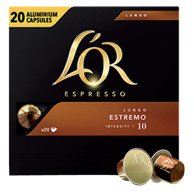 Koffiecups L'Or espresso Lungo Estremo 20 stuks Koffiecups L'Or espresso Lungo Estremo 20 stuks