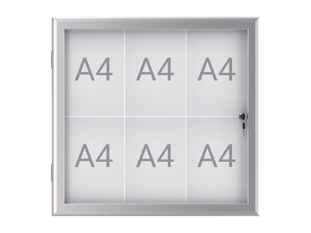 Buiten- binnenvitrine wand MAULexcite whiteboard 6xA4 met slot Buiten- binnenvitrine wand MAULexcite whiteboard 6xA4 met slot