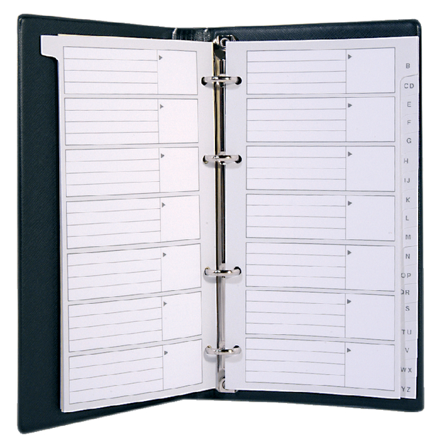 Telefoonalbum Kangaro 215x130mm A-Z 4-rings zwart Telefoonalbum Kangaro 215x130mm A-Z 4-rings zwart