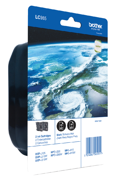 Inktcartridge Brother LC-985BK2 zwart 2x Inktcartridge Brother LC-985BK2 zwart 2x