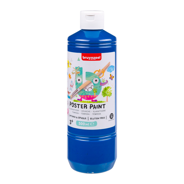 Plakkaatverf Bruynzeel fles à 500ml diepblauw Plakkaatverf Bruynzeel fles à 500ml diepblauw