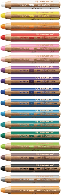 krijt, pastel, kleurpotloden, tonen, set 12