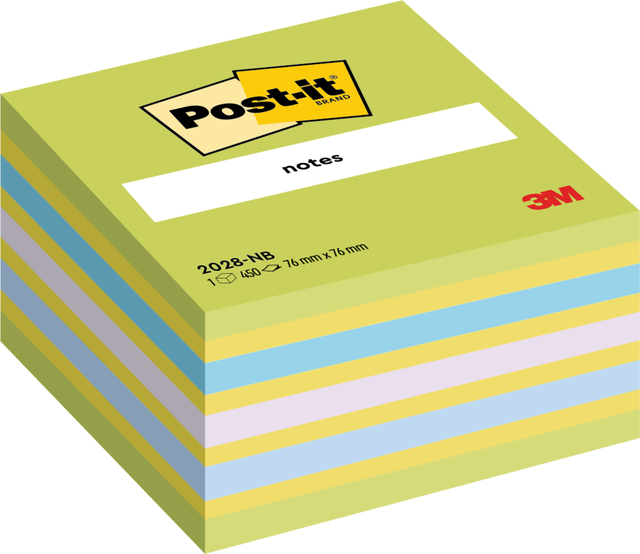 Memoblok Post-it 2028 76x76mm kubus assorti Memoblok Post-it 2028 76x76mm kubus assorti