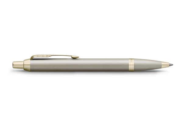 balpen, inktpen, metalen, harde coating, klinkende grip