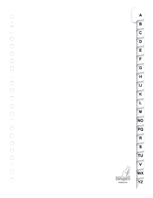 Tabbladen Kangaro 23-gaats PK420AZM 20-delig alfabet karton Tabbladen Kangaro 23-gaats PK420AZM 20-delig alfabet karton