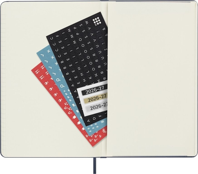 notebook, planner, calendar-stickers, striped-stickers, black-card