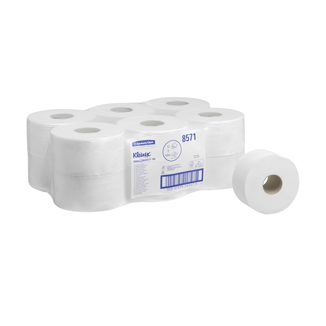 Toiletpapier Kleenex jumbo 2-laags 180m wit 8571 Toiletpapier Kleenex jumbo 2-laags 180m wit 8571