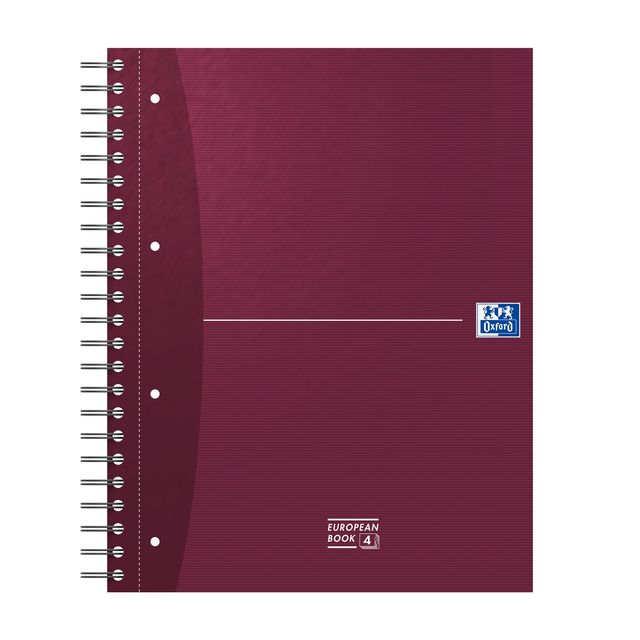 Collegeblok Oxford Office Essentials Europeanbook A4+ 4-gaats 120 vel assorti
