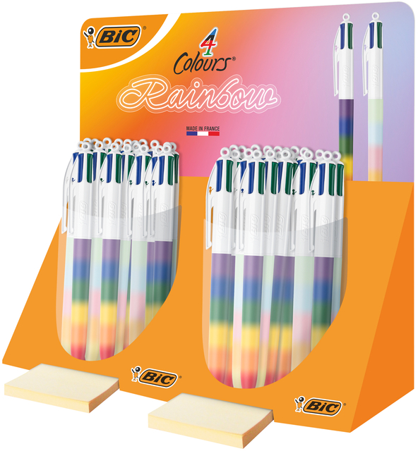 4-Kleuren balpen Bic regenboog medium assorti 4-Kleuren balpen Bic regenboog medium assorti