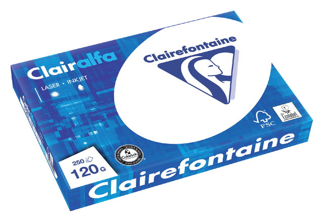 Kopieerpapier Clairefontaine Clairalfa A4 120gr wit 250 vel Kopieerpapier Clairefontaine Clairalfa A4 120gr wit 250 vel