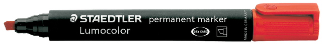 Viltstift Staedtler Lumocolor 350 permanent schuin rood Viltstift Staedtler Lumocolor 350 permanent schuin rood