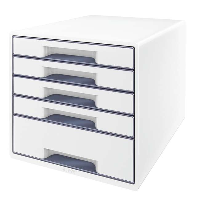 Ladenblok Leitz WOW CUBE A4 maxi 5 laden wit/grijs Ladenblok Leitz WOW CUBE A4 maxi 5 laden wit/grijs