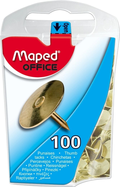 Punaises Maped messing 100 stuks Punaises Maped messing 100 stuks