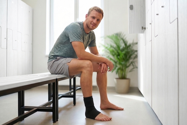 enkelbrace, zwarte enkelbandage, enkelondersteuning