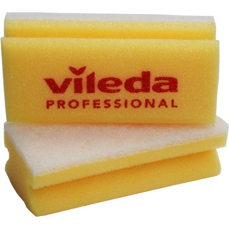 Vileda Glitzi Schuurspons 15x7cm Geel-Wit pak 10 stuks Vileda Glitzi Schuurspons 15x7cm Geel-Wit pak 10 stuks