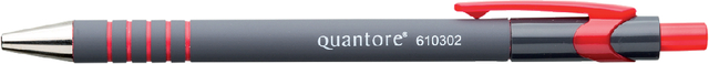 Balpen Quantore rubbergrip drukknop rood medium Balpen Quantore rubbergrip drukknop rood medium