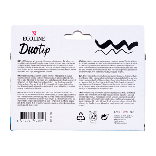 Duotip Talens Ecoline set à 6 stuks stadslandschap