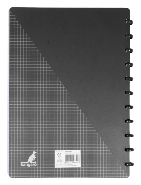 notebook, spiraal, zwart, grid, A5