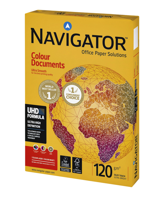 Kopieerpapier Navigator Colour Documents A4 120gr wit 250 vel Kopieerpapier Navigator Colour Documents A4 120gr wit 250 vel