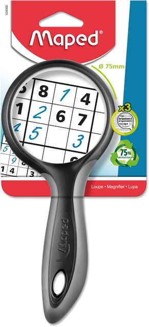 Loep Maped Ergologic 3x vergroting 75mm blister Loep Maped Ergologic 3x vergroting 75mm blister