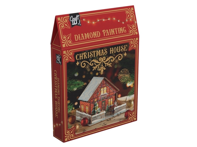diamant painting, christmas, house, miniature, gift box